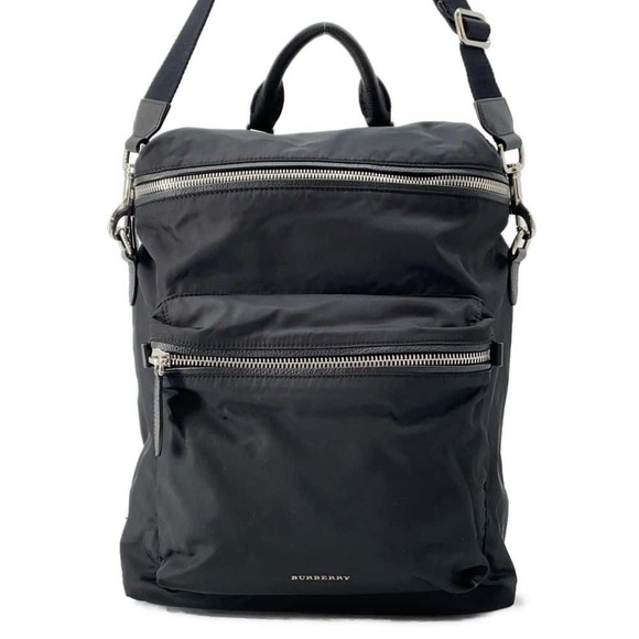 Burberry Backpack Nylon 4064913 BURBERRY Bag 2way Shoulder Black - Picture 1 of 10